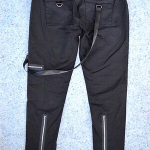 RARE STAMPD LA Bondage Pants Black Suspender Strap Size 36" Goth Punk Metal
